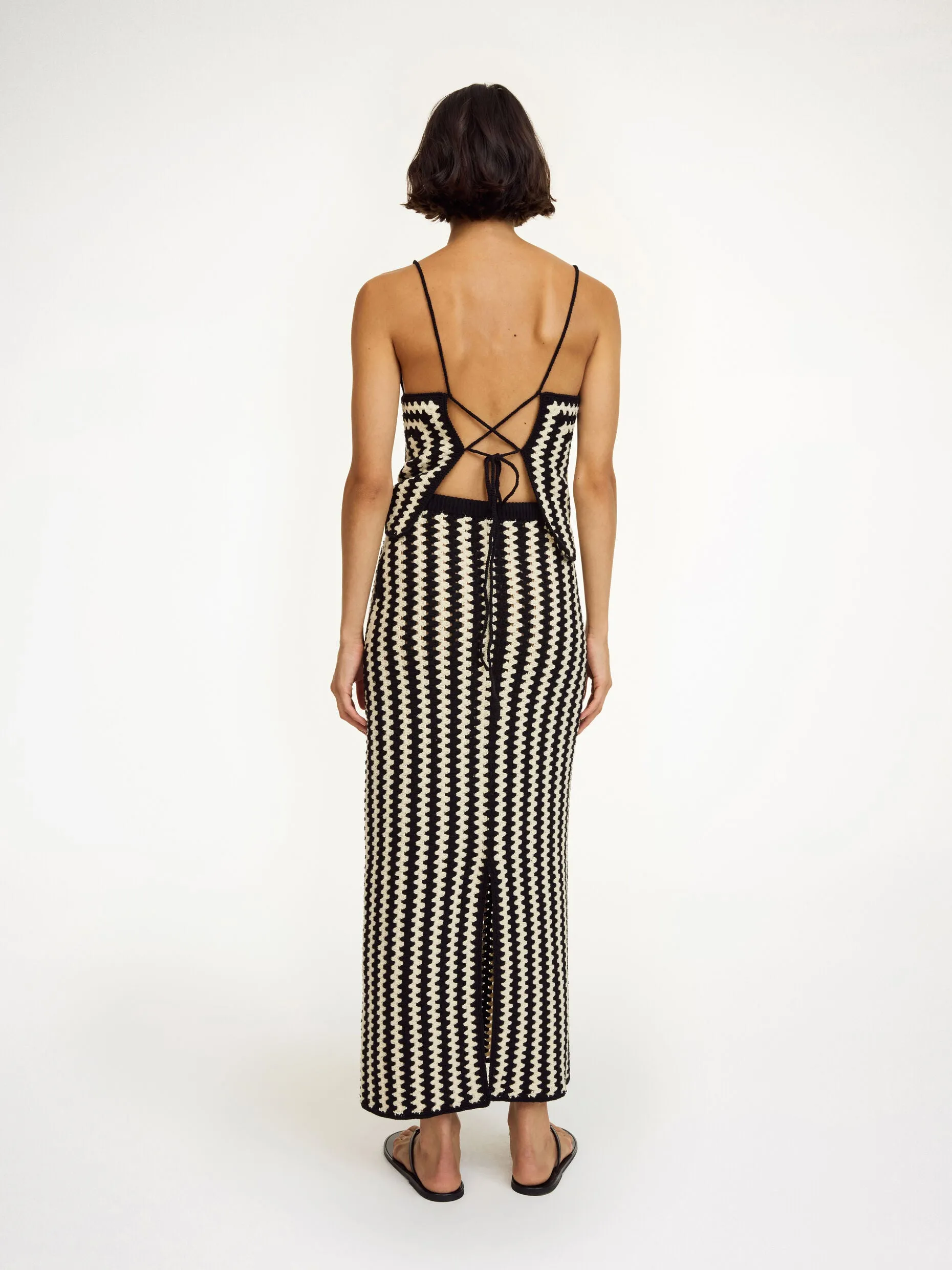 Raze Organic Cotton Skirt in Crochet Black & White