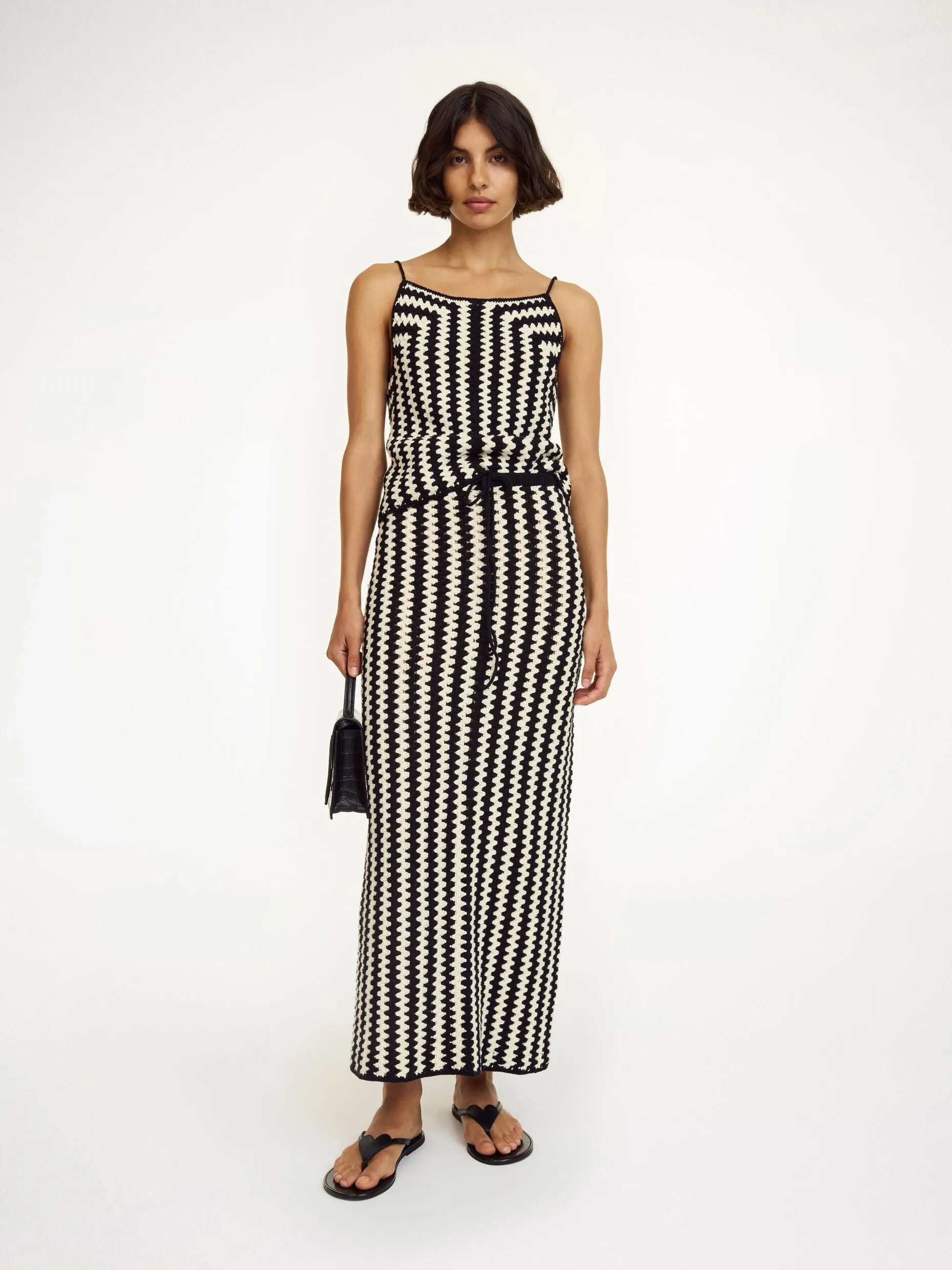 Raze Organic Cotton Skirt in Crochet Black & White
