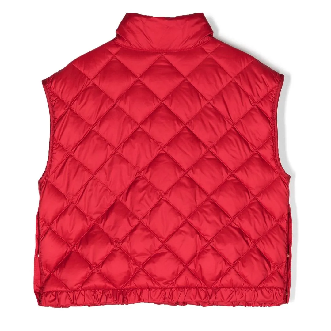 Red Garonna Quilted Down Gilet