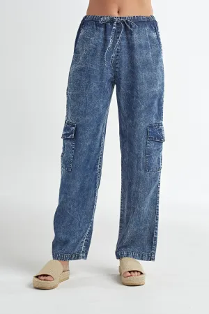 Red Haute Denim Cargo Pants
