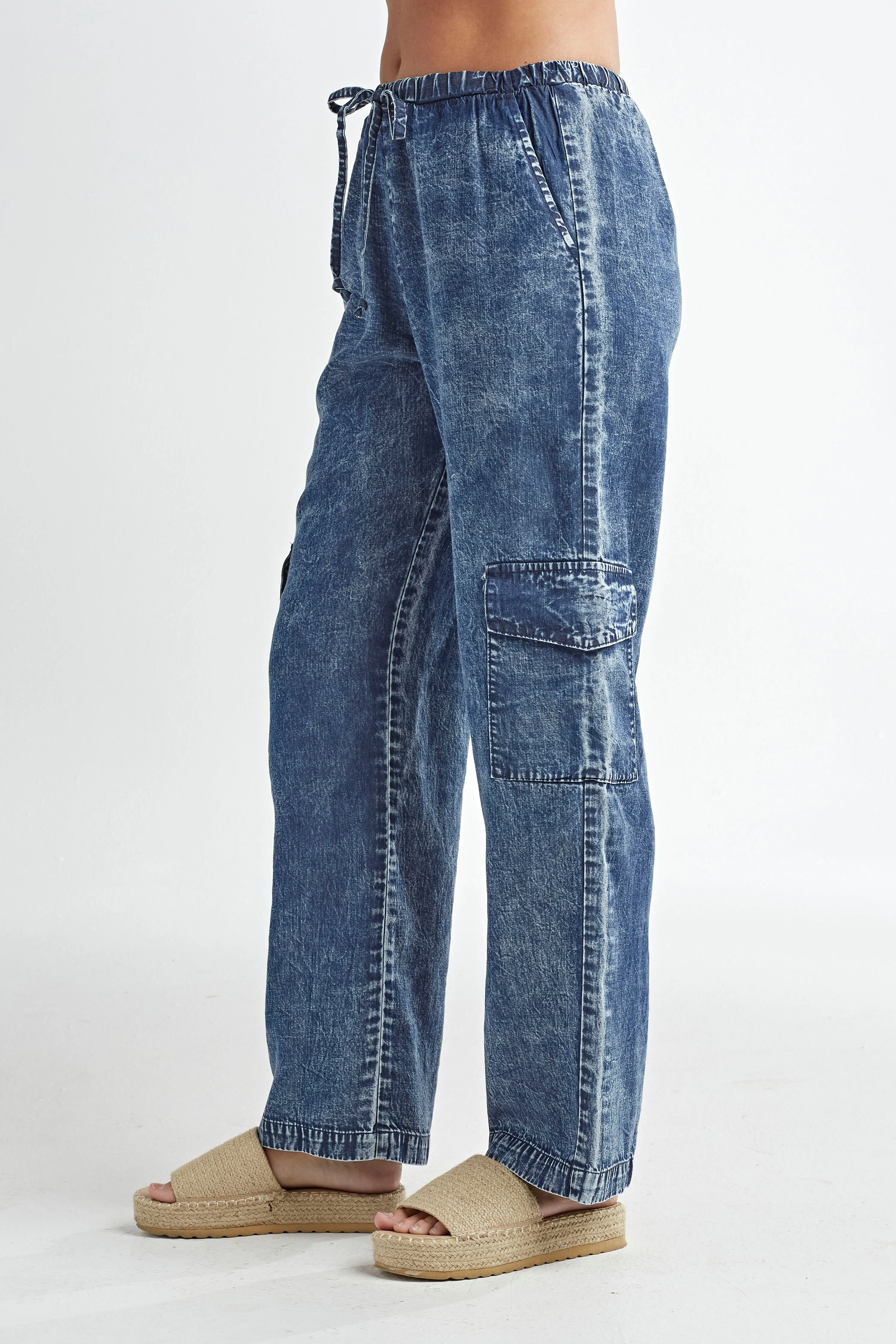 Red Haute Denim Cargo Pants