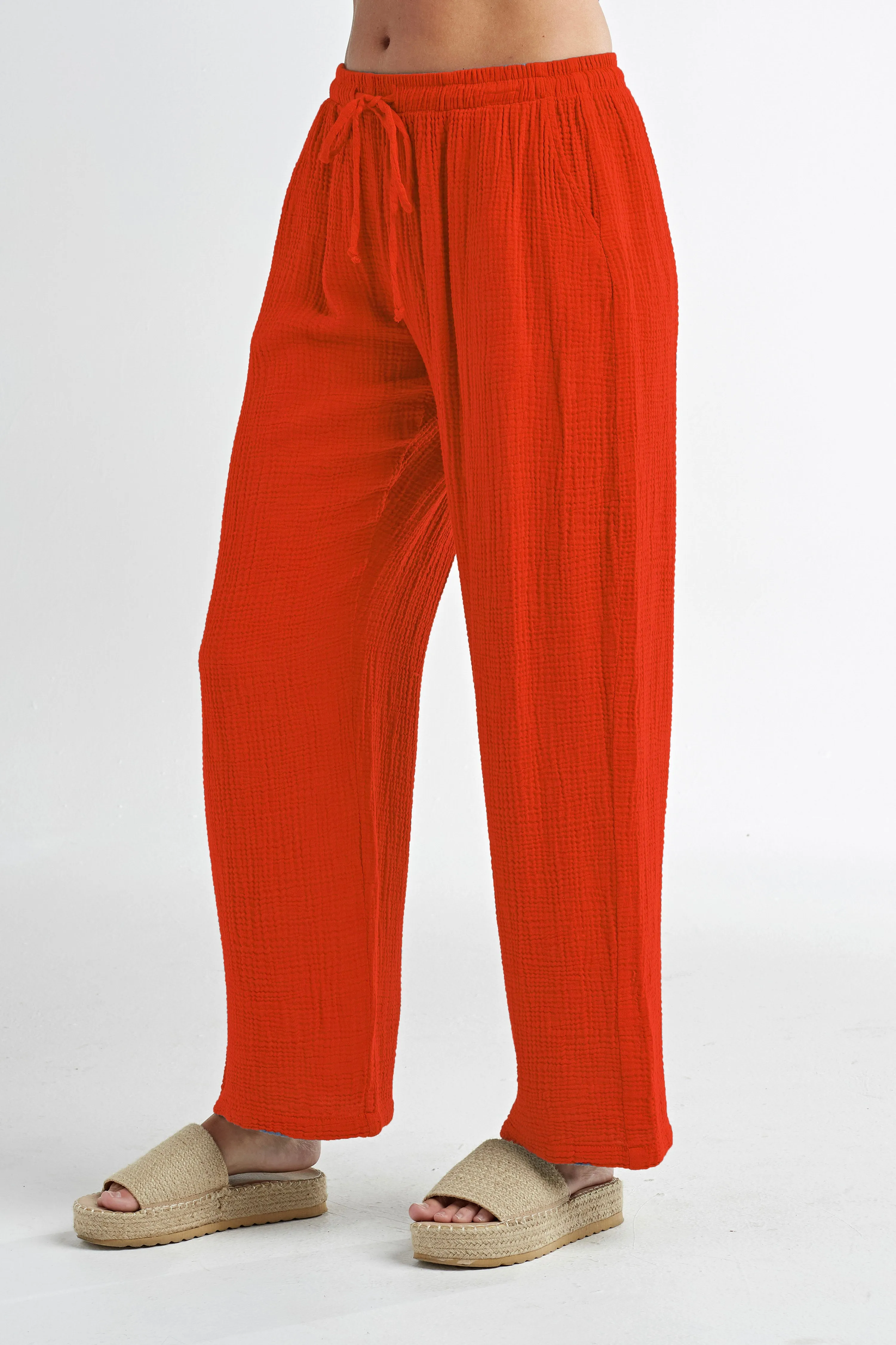 Red Haute Gauze Pants