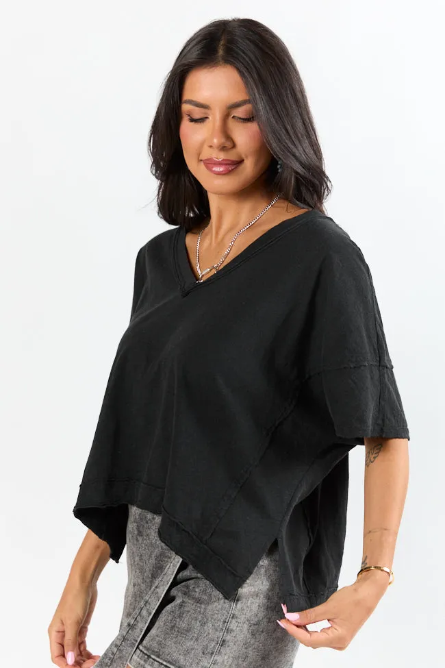 Rooted Essential Black V-Neck Tee