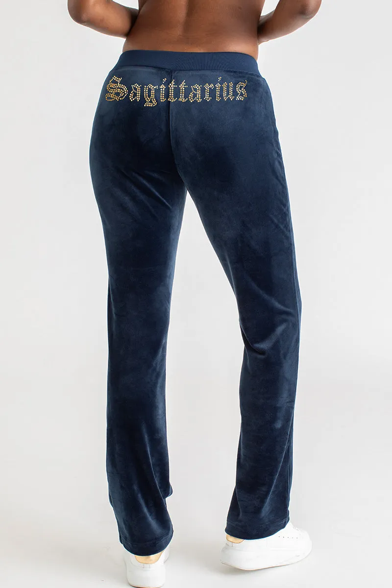 Sagittarius Customizable Big Bling Velour Track Pants Juicy Couture