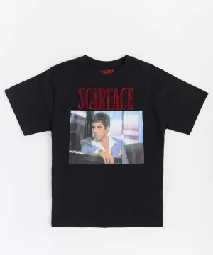 Scarface Rhinestone Short Sleeve Tee - Black