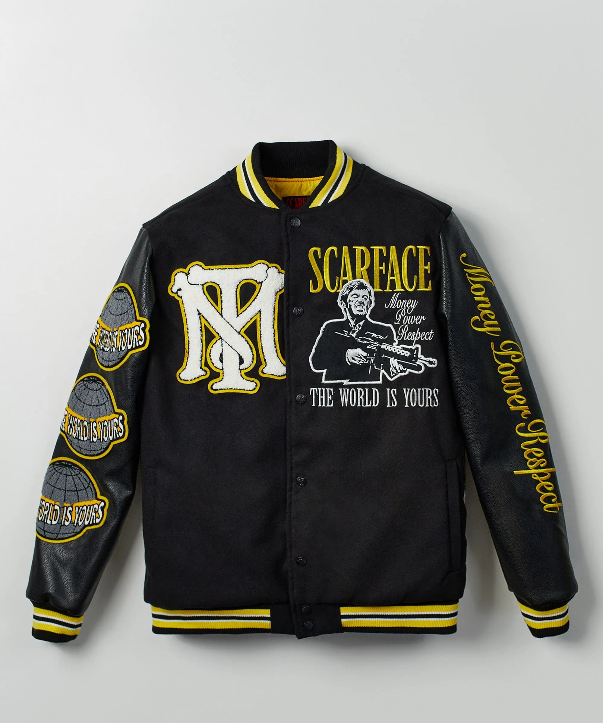Scarface the World Varsity Jacket - Yellow