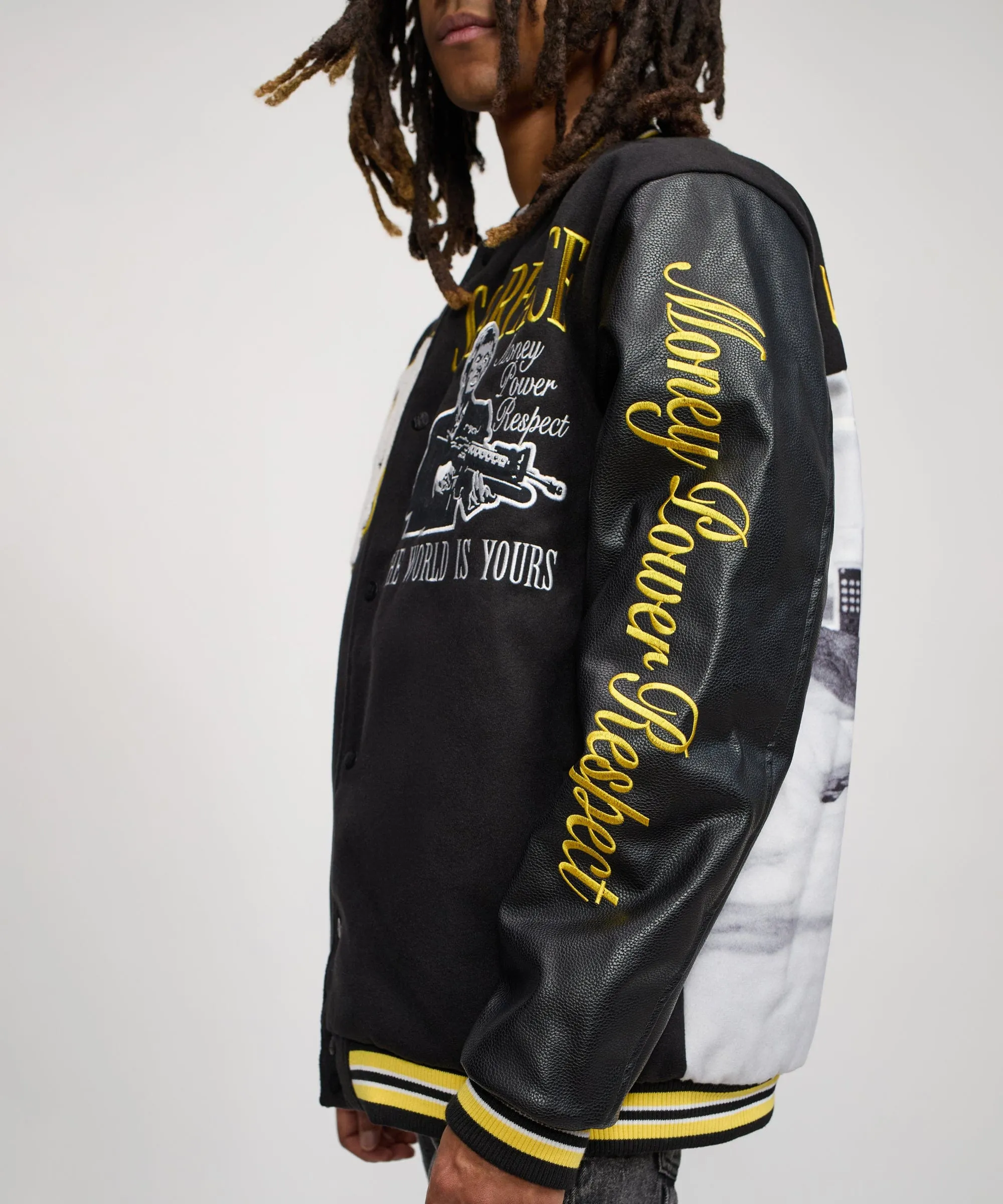 Scarface the World Varsity Jacket - Yellow