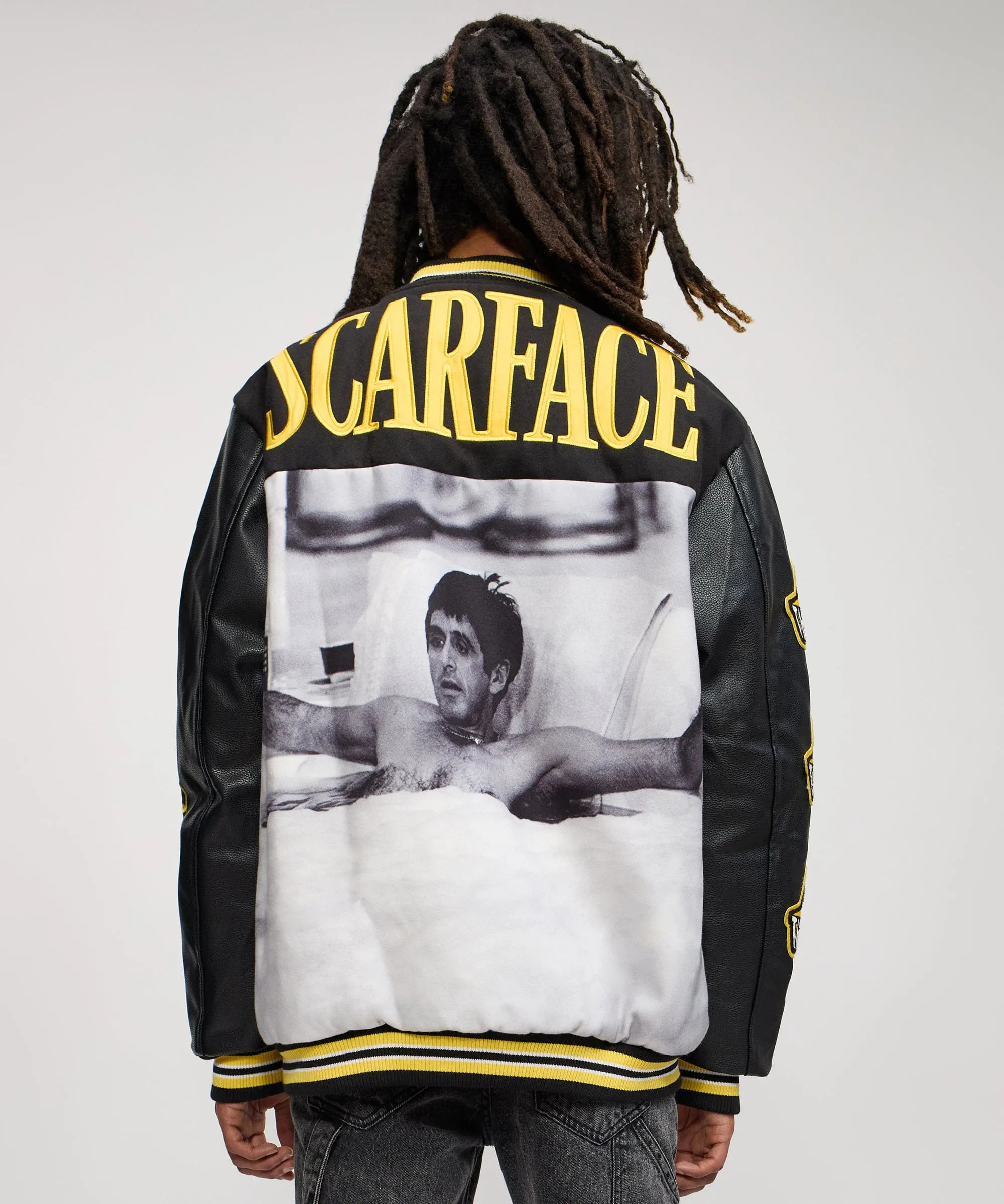 Scarface the World Varsity Jacket - Yellow