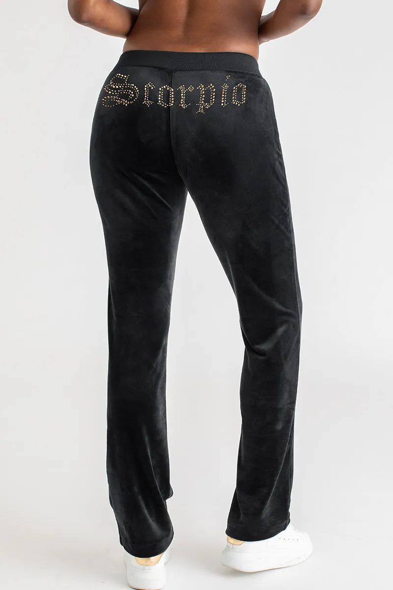 Scorpio Customizable Big Bling Velour Track Pants Juicy Couture