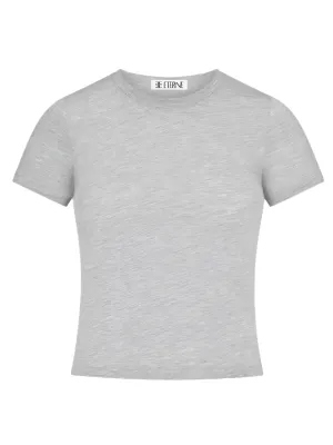 Short Sleeve Baby Tee in Heather Grey