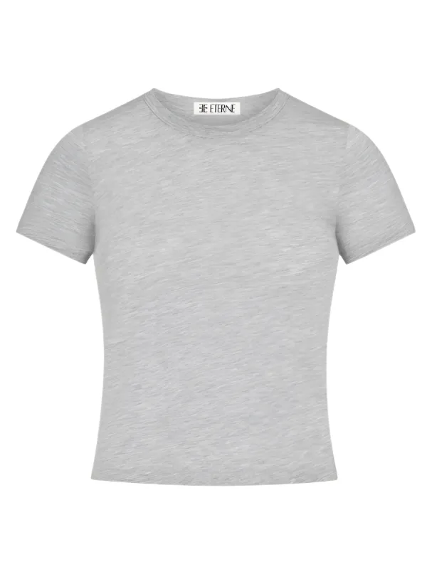 Short Sleeve Baby Tee in Heather Grey