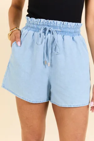 Simple Steps Chambray Woven Pull-On Shorts