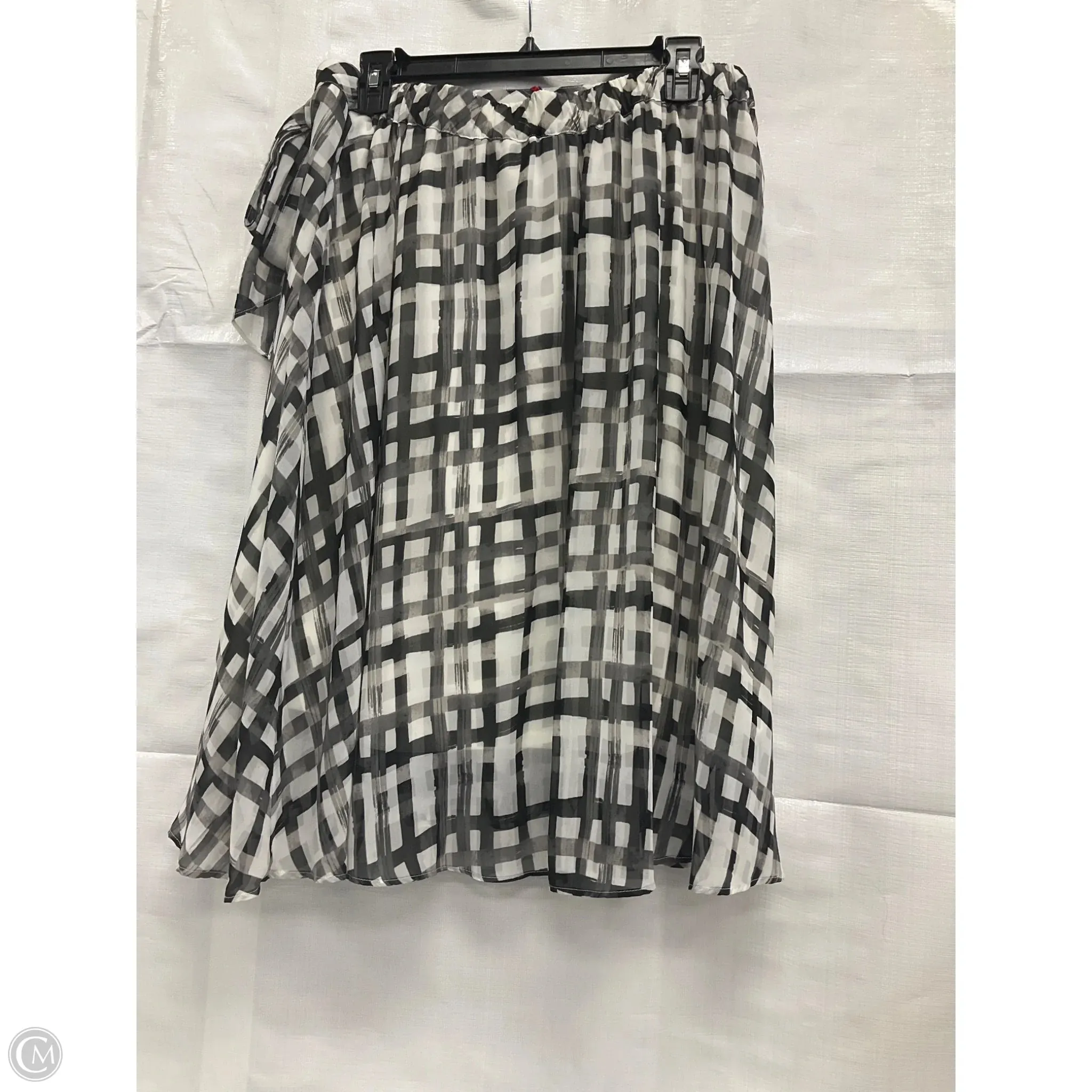 Skirt Midi By Elle In Black & White, Size: L