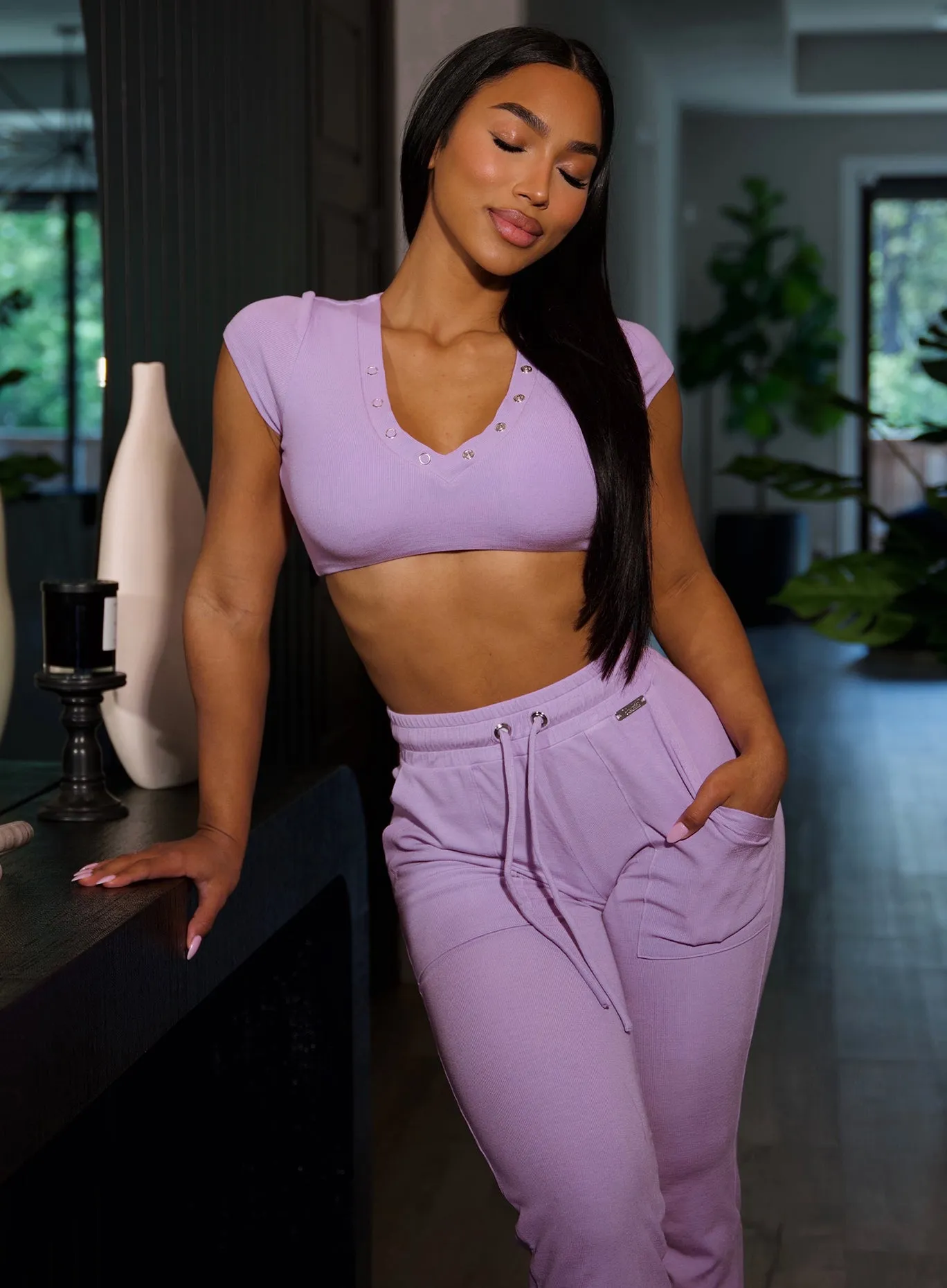 Snap Rib Joggers Bombshell