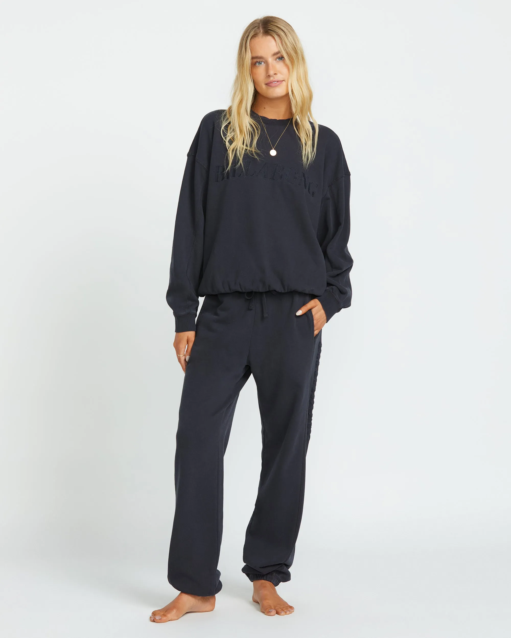 So Typical Kendal Crew Sweatshirt - Black Pebble Billabong