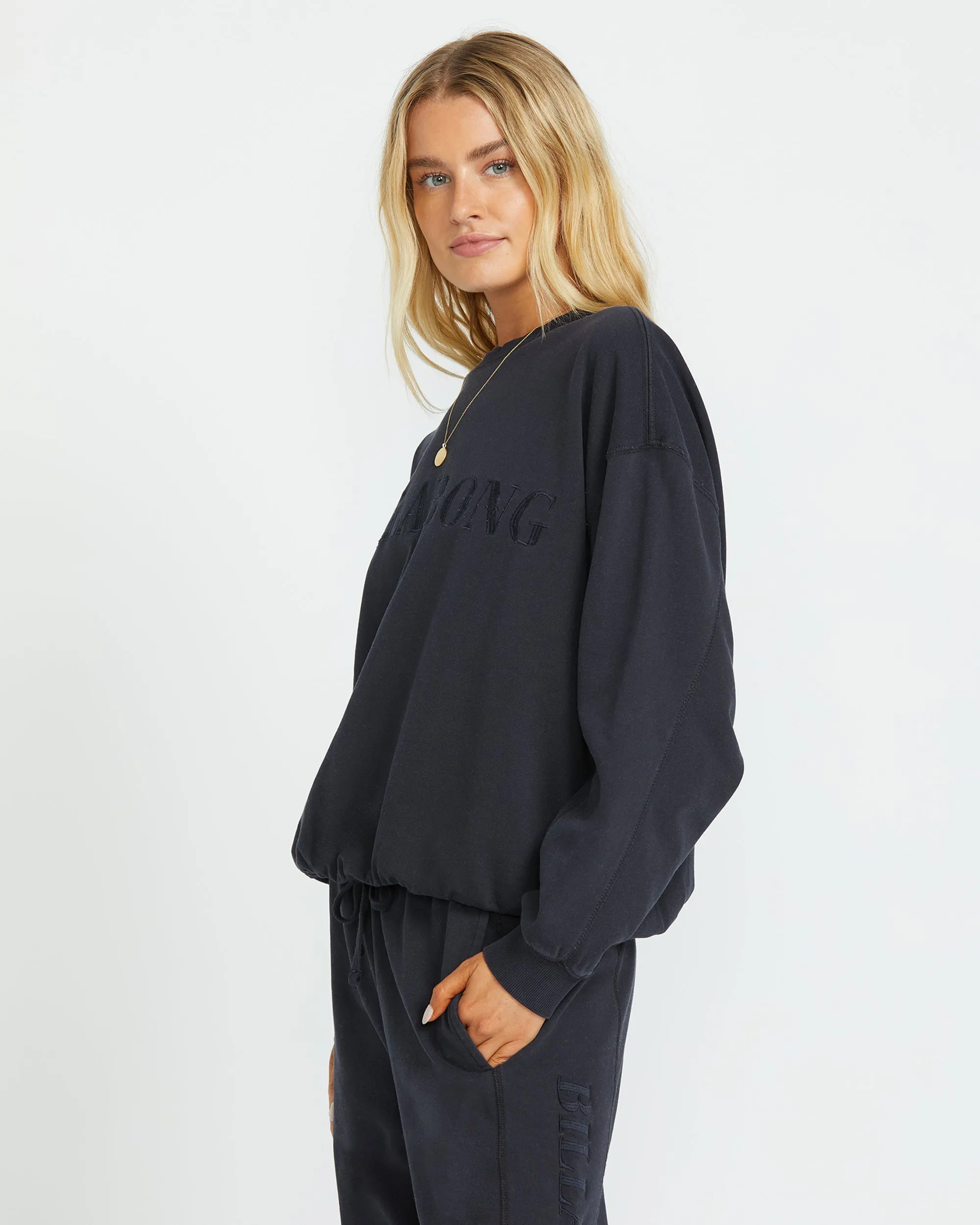 So Typical Kendal Crew Sweatshirt - Black Pebble Billabong
