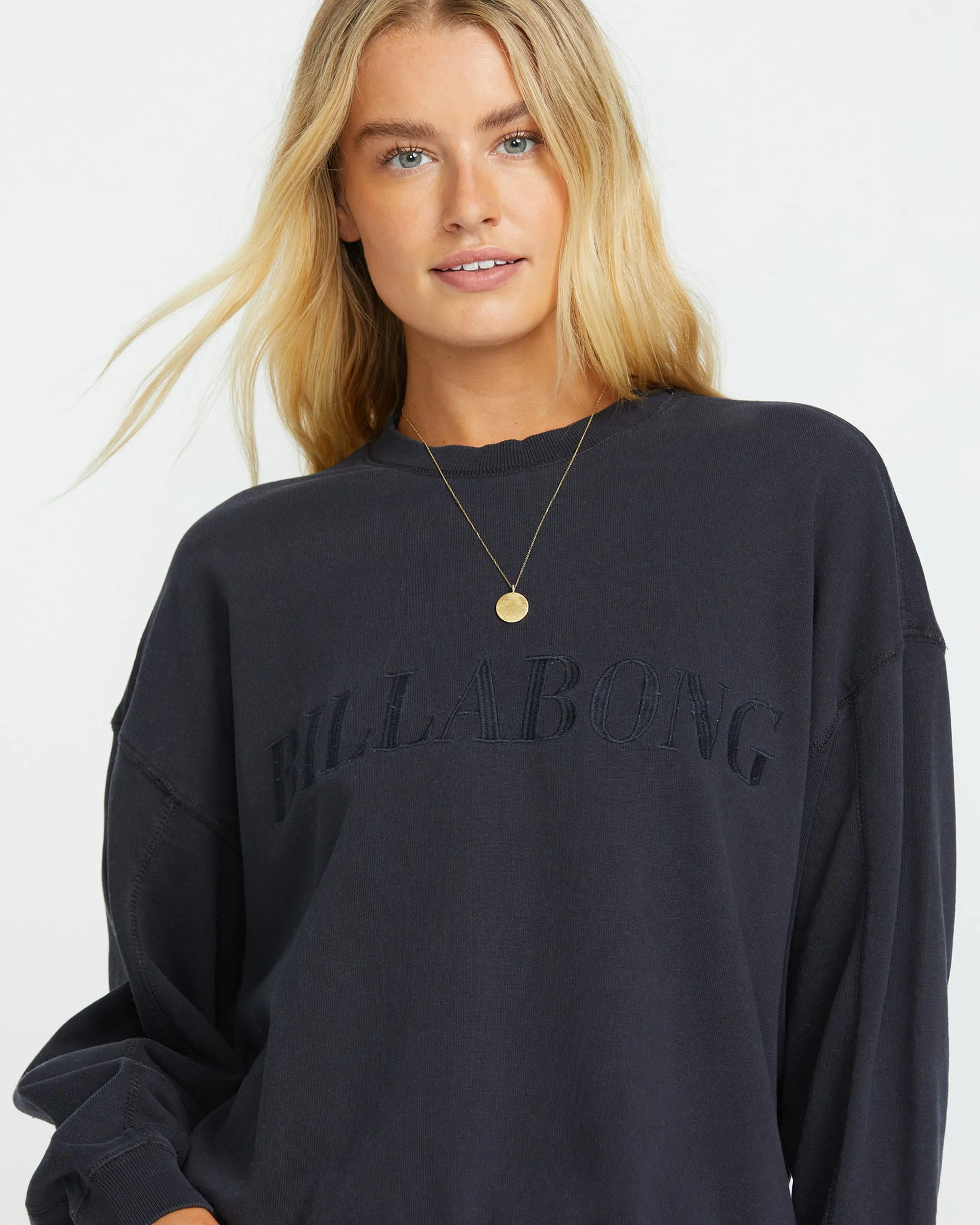 So Typical Kendal Crew Sweatshirt - Black Pebble Billabong