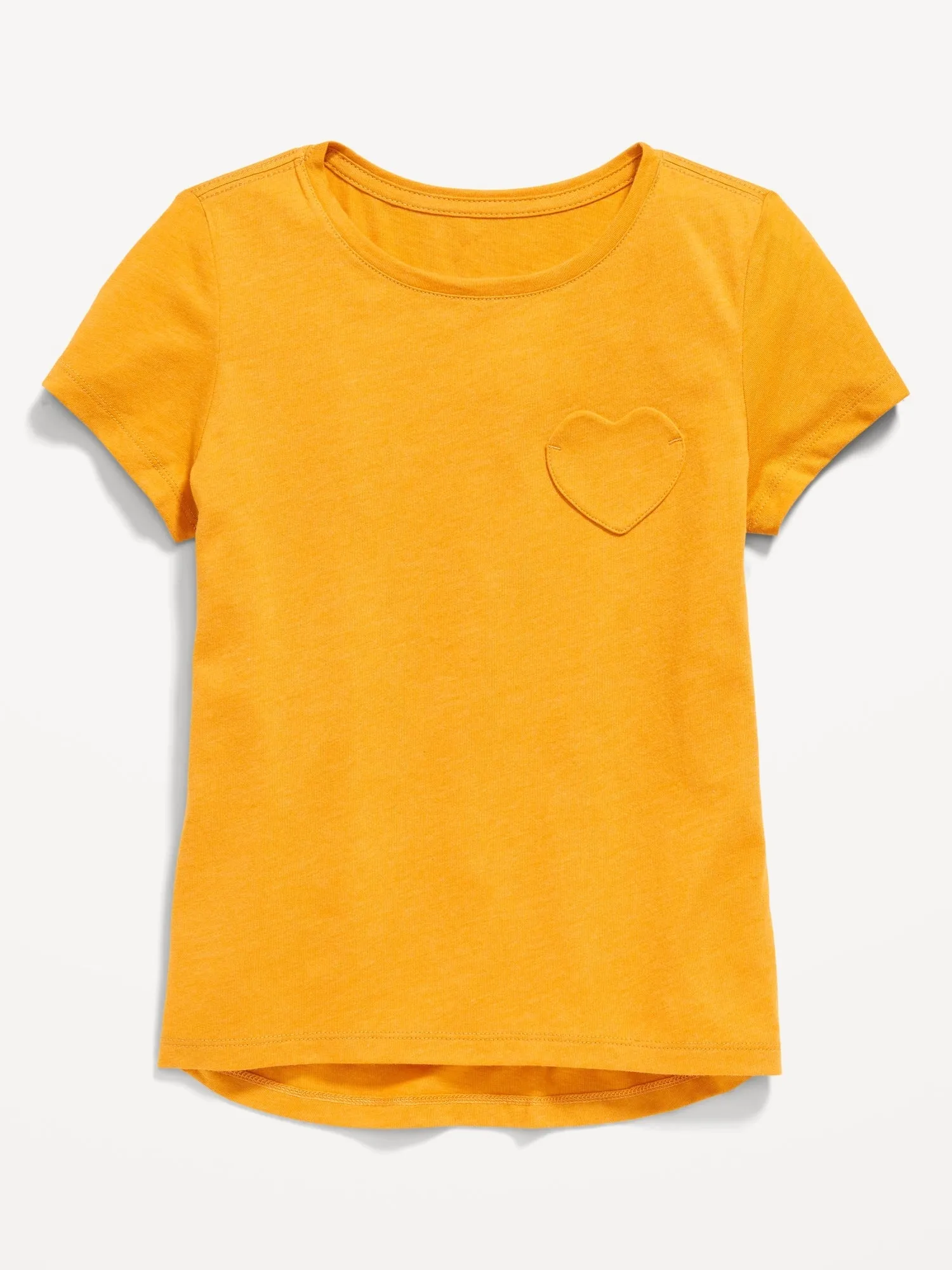 Softest Short-Sleeve Heart-Pocket T-Shirt for Girls