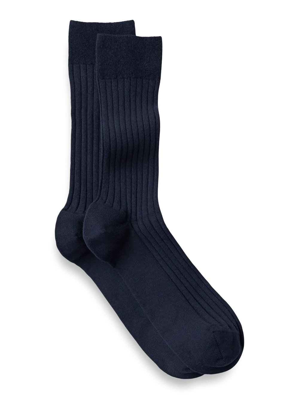 Solid Rib Cotton Blend Sock - Navy