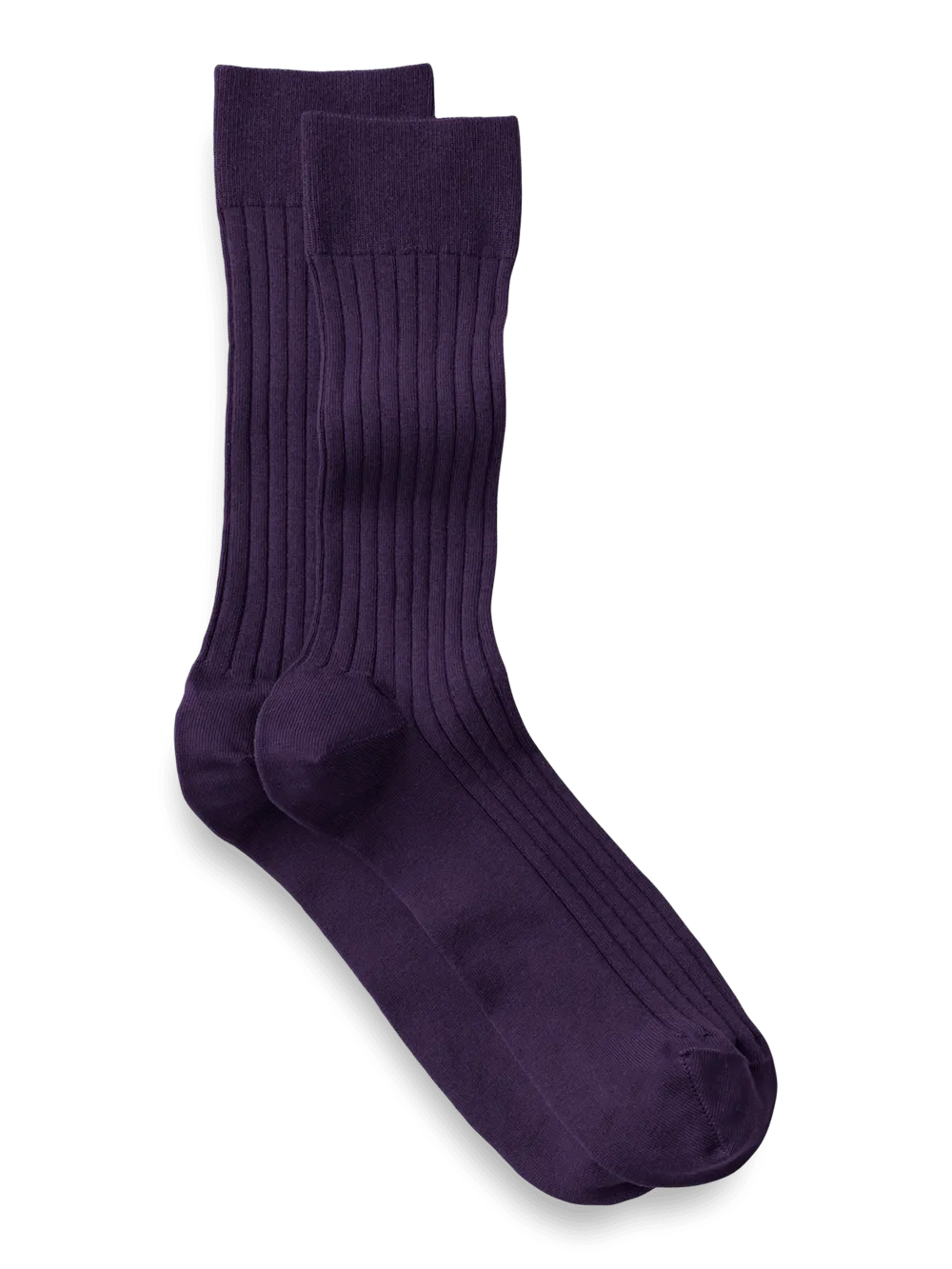Solid Rib Cotton Blend Sock - Purple