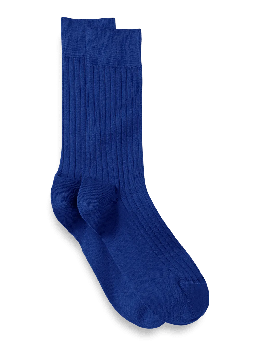Solid Rib With Contrast Cotton Blend Sock - Blue/red