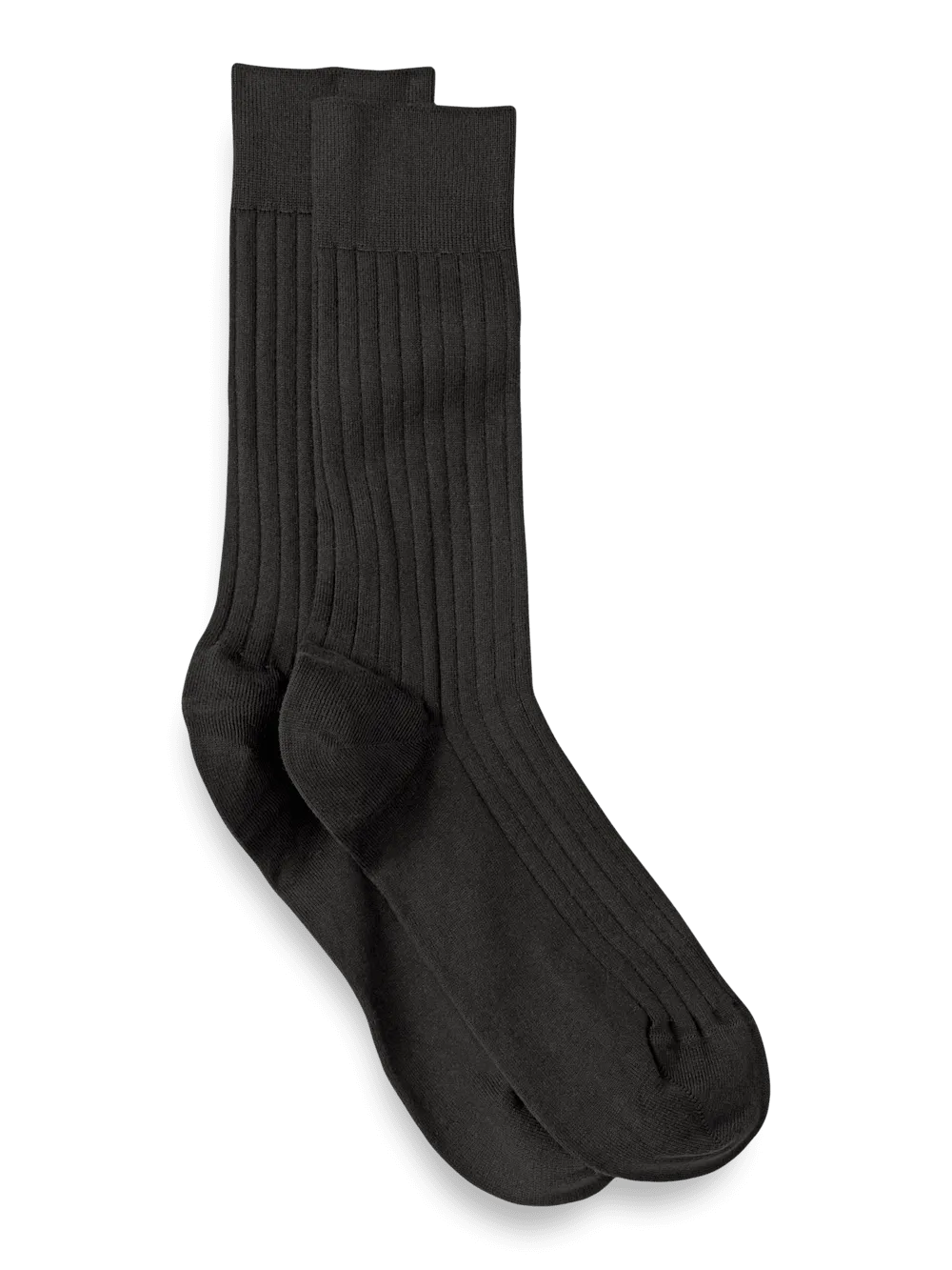 Solid Rib With Contrast Cotton Blend Sock - Grey/tan