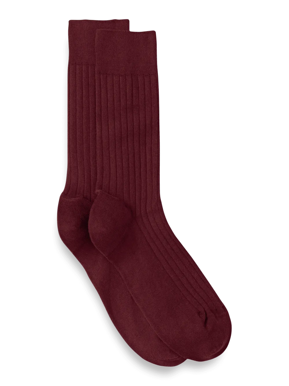 Solid Rib With Contrast Cotton Blend Sock - Wine/blue