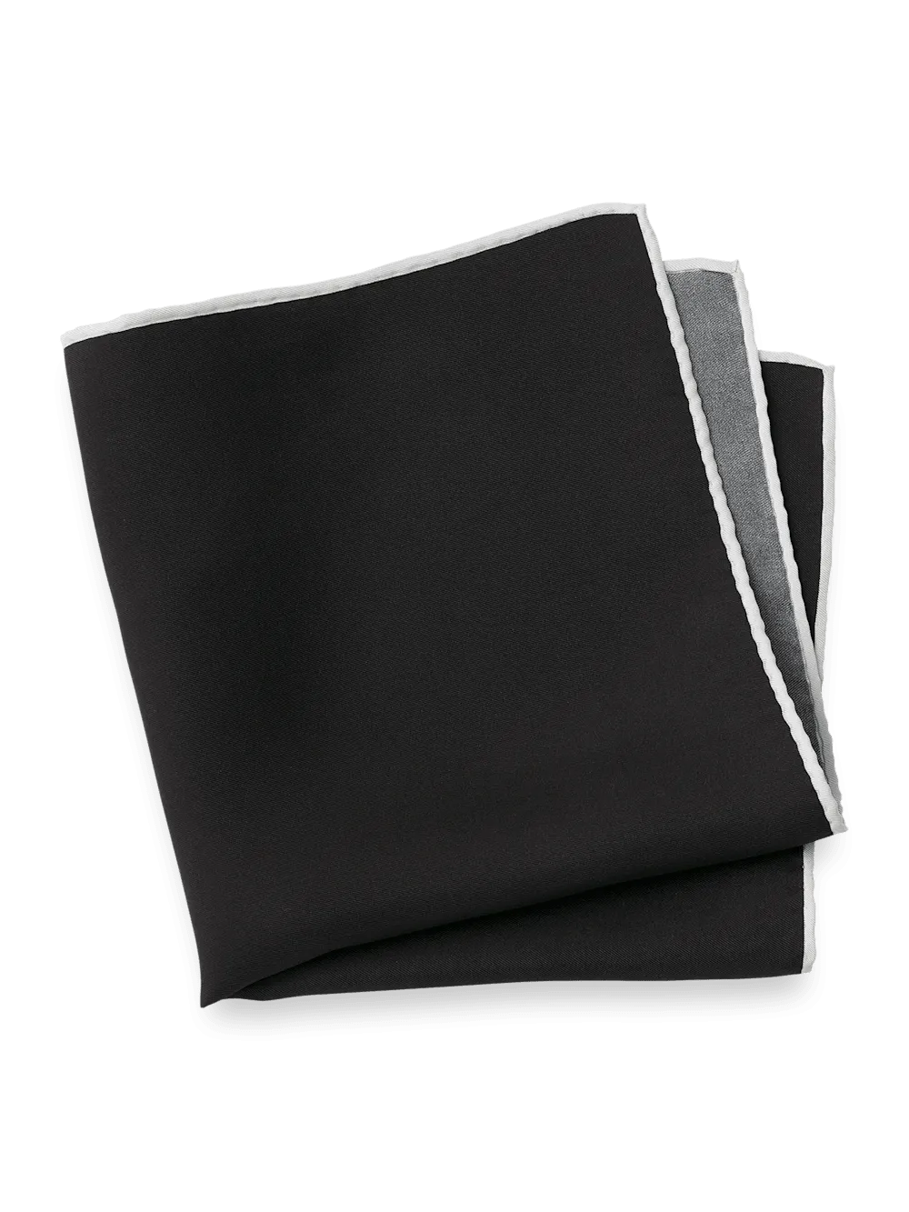 Solid Silk Pocket Square - Black