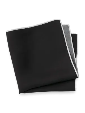 Solid Silk Pocket Square - Black