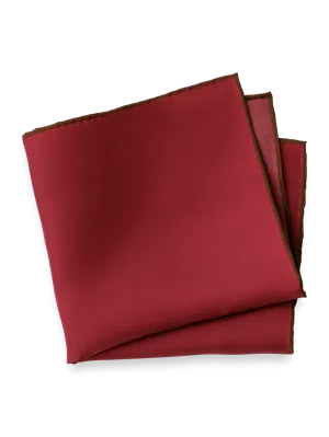 Solid Silk Pocket Square - Burgundy