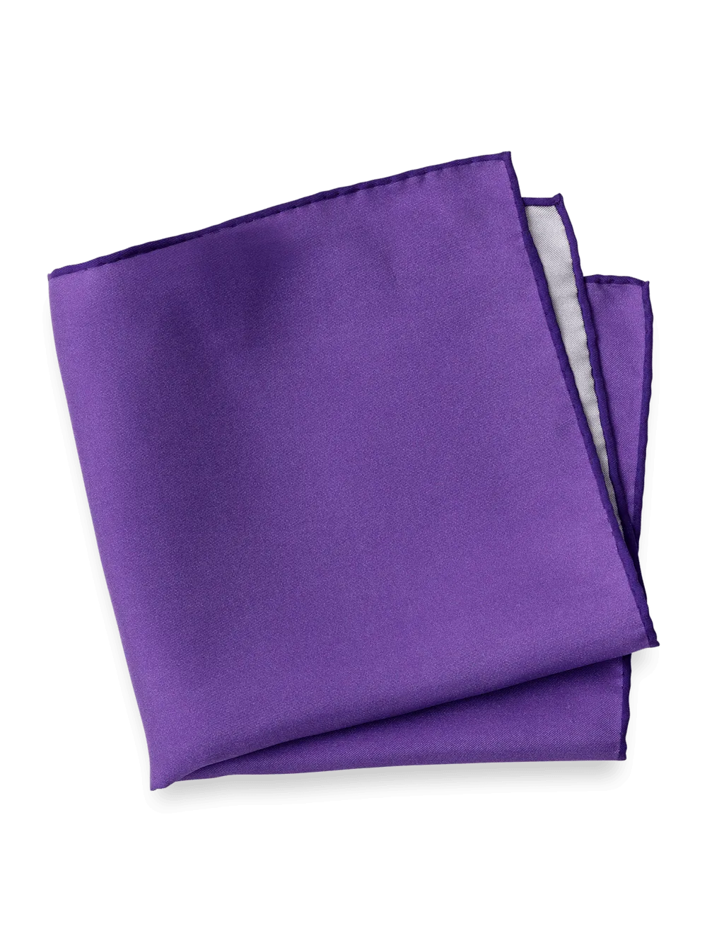 Solid Silk Pocket Square - Purple
