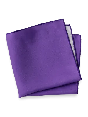 Solid Silk Pocket Square - Purple