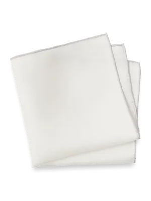 Solid Silk Pocket Square - White