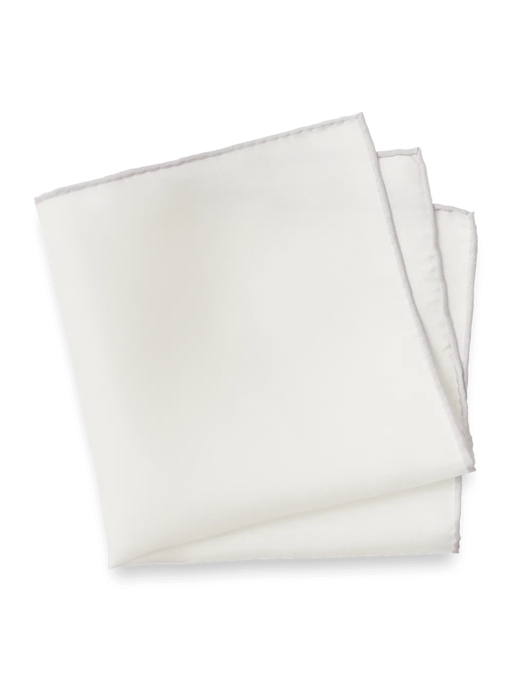 Solid Silk Pocket Square - White