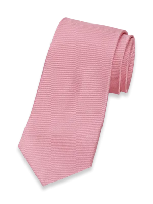 Solid Twill Woven Silk Tie - Pink