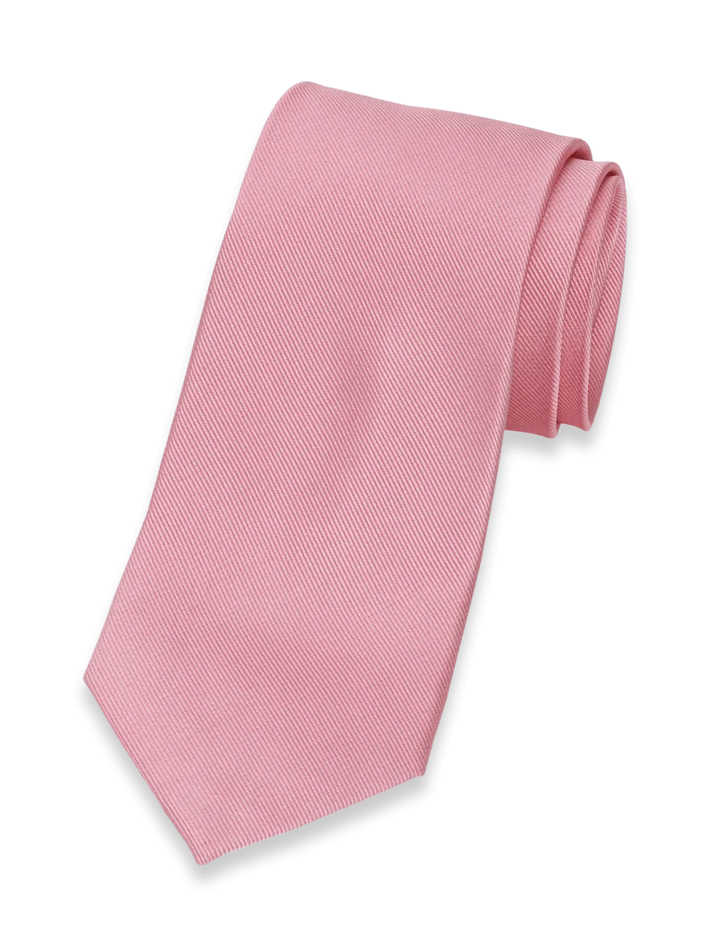Solid Twill Woven Silk Tie - Pink