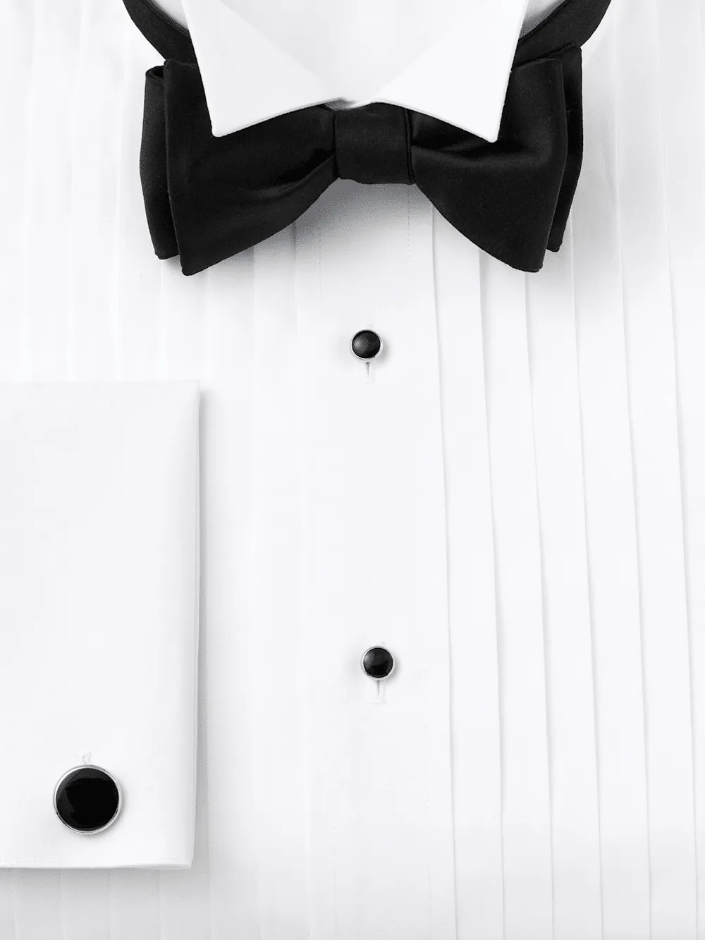 Solid Woven Silk Self-Tie Bow Tie - Black