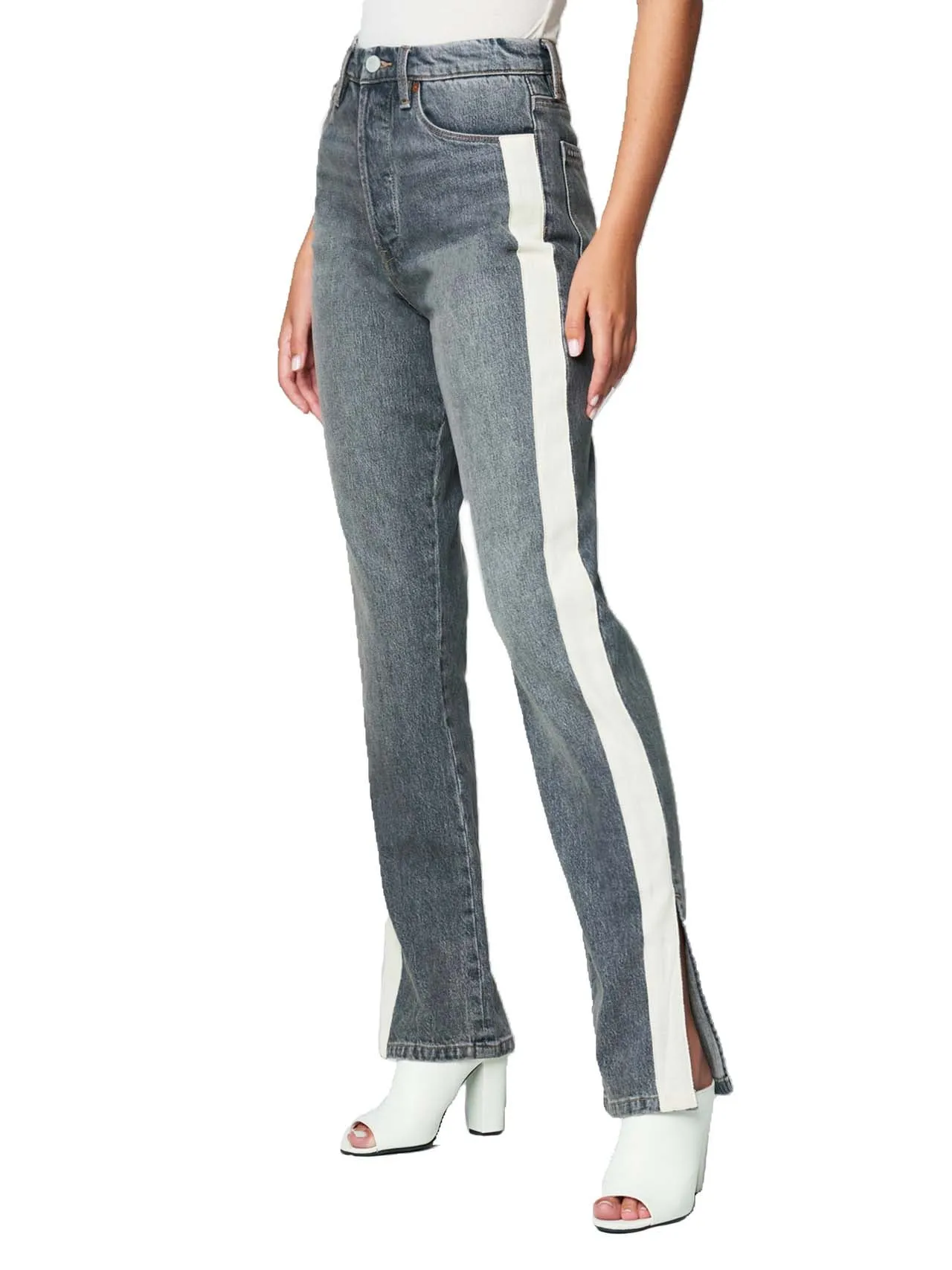 Split Hem Straight Leg Jeans