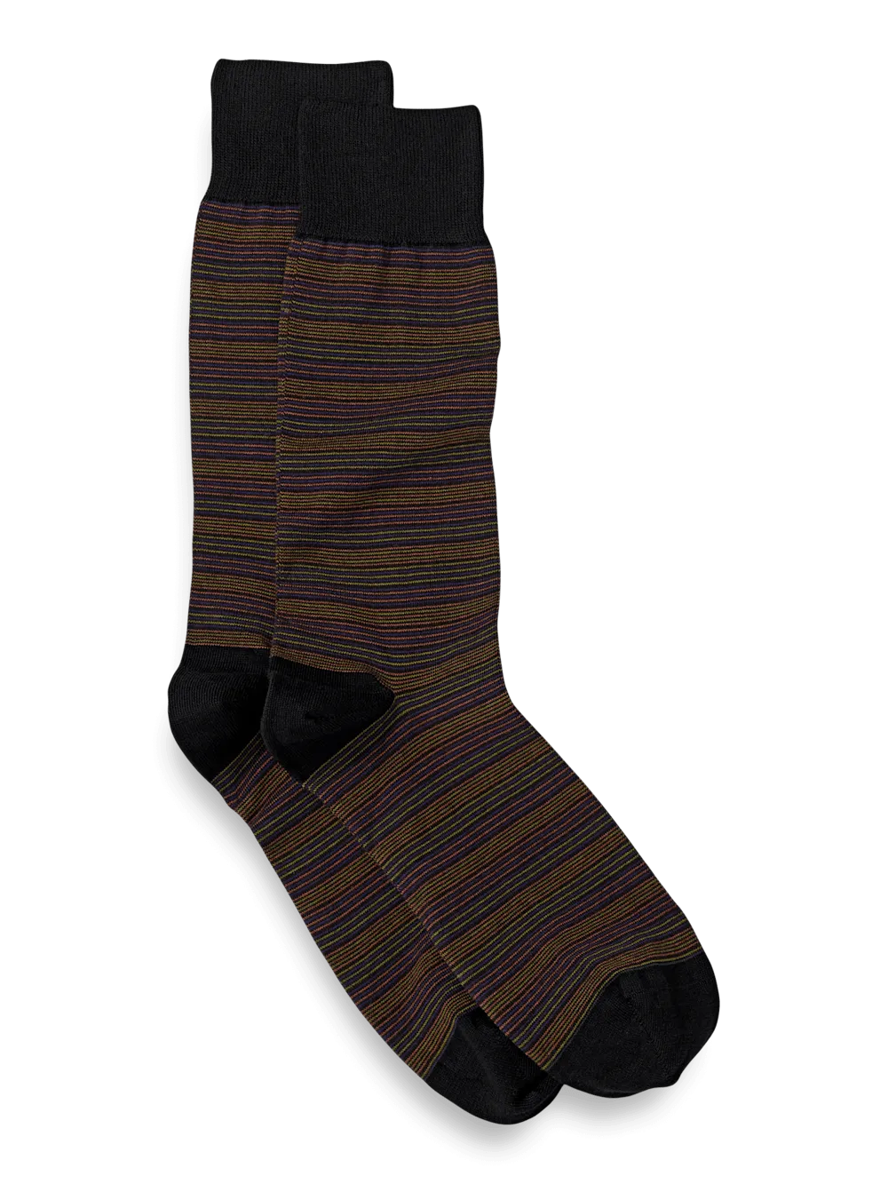 Stripe Cotton Blend Sock - Black Multi