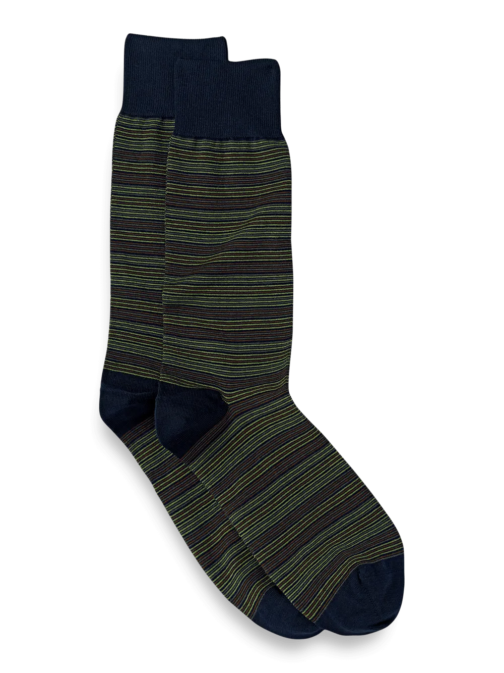 Stripe Cotton Blend Sock - Green Multi