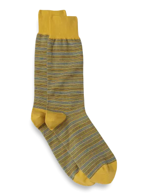 Stripe Cotton Blend Socks - Yellow Multi
