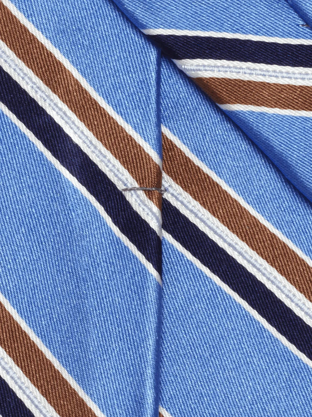Stripe Woven Silk Tie - Blue/brown
