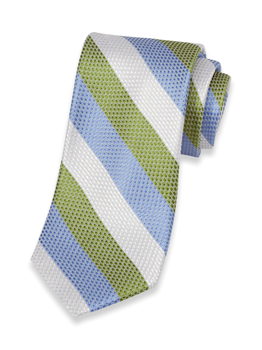 Stripe Woven Silk Tie - Green Multi