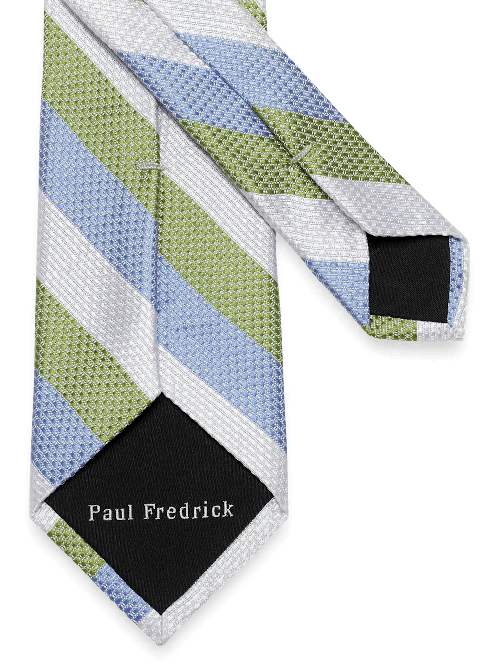Stripe Woven Silk Tie - Green Multi