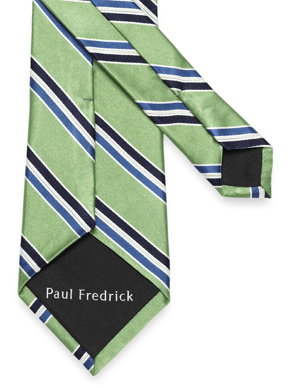 Stripe Woven Silk Tie - Green/blue