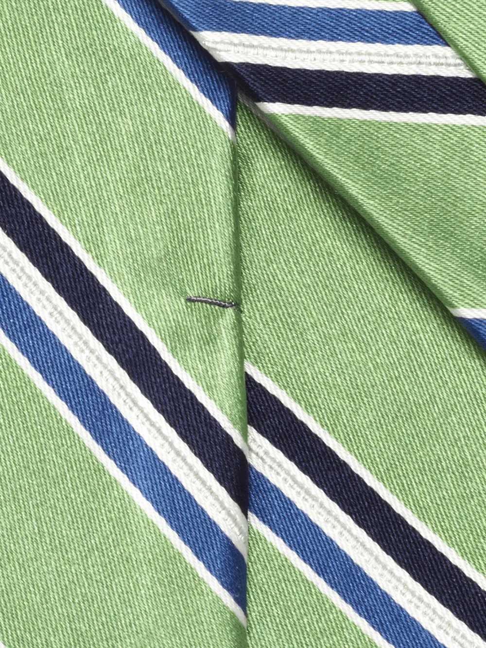 Stripe Woven Silk Tie - Green/blue