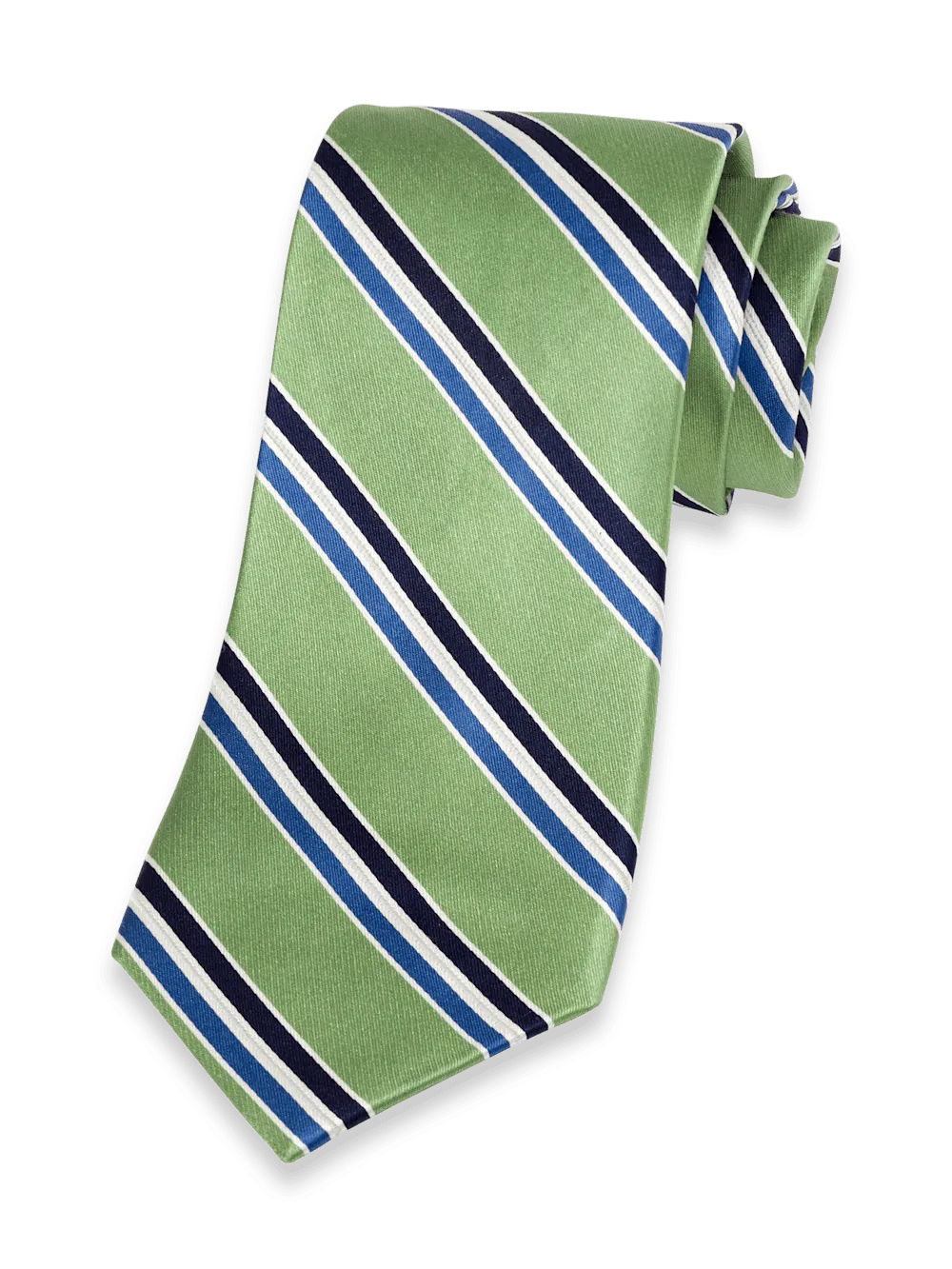 Stripe Woven Silk Tie - Green/blue