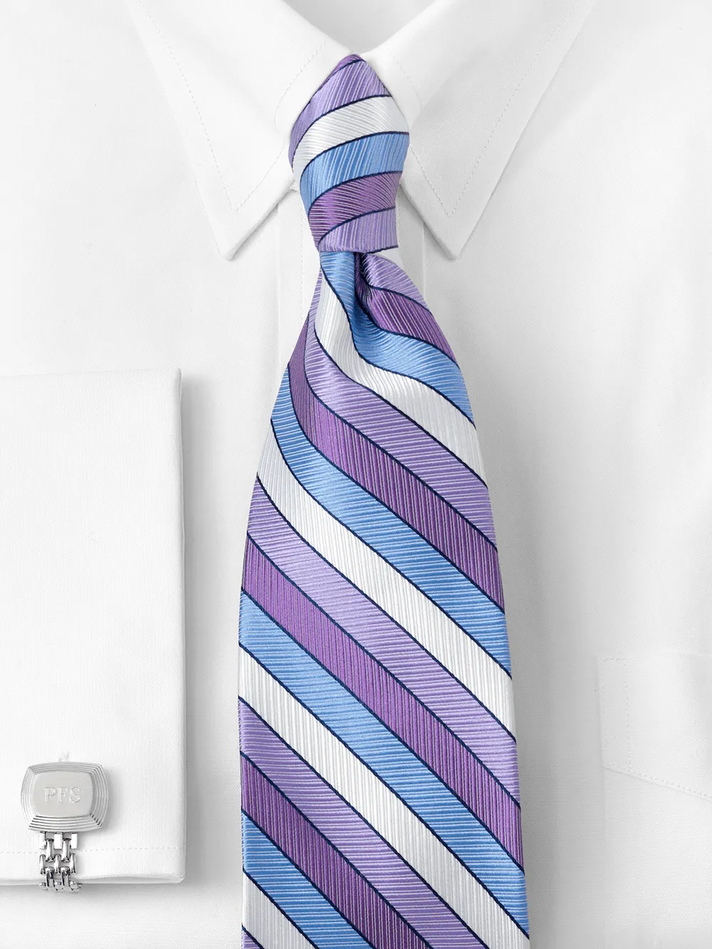 Stripe Woven Silk Tie - Purple Multi