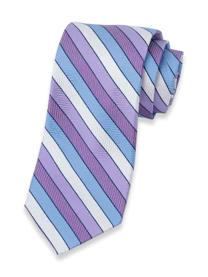 Stripe Woven Silk Tie - Purple Multi