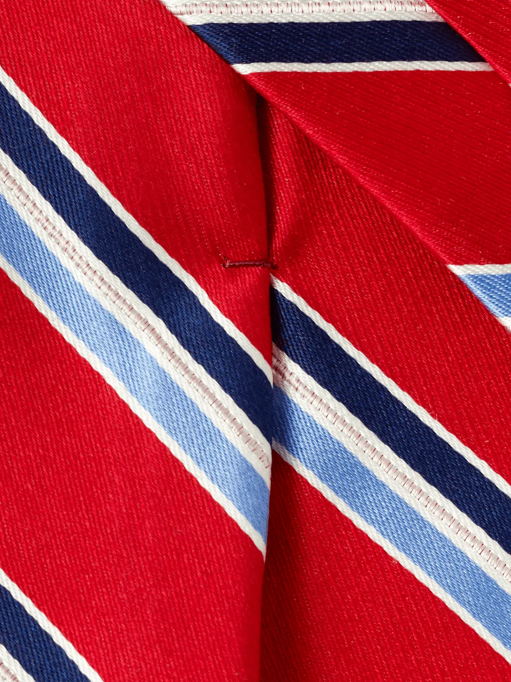 Stripe Woven Silk Tie - Red/blue